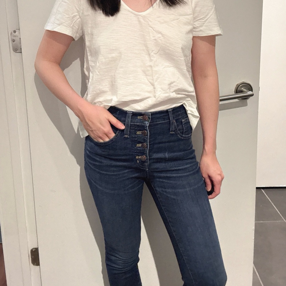 Madewell High Rise Button-fly Dark Blue Jeans